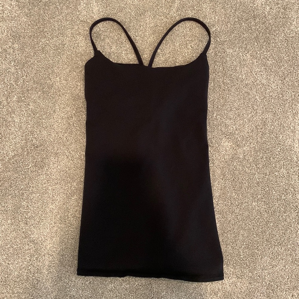 Black lululemon power Y tank top